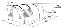 Outwell Lawndale 500 Tent -Deals Camping Store 111163 lawndale 500 drawing perspective2
